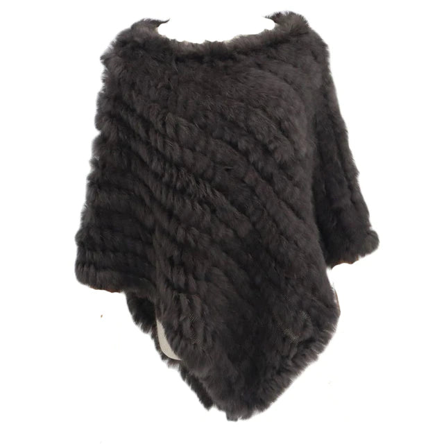 Rabbit Fur Knitted Vest Fashion Wrap Coat