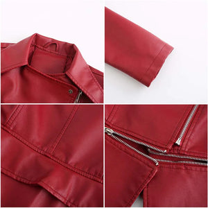 Zipper Belt Biker Female Jacket