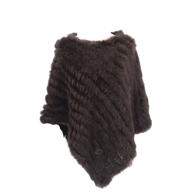 Rabbit Fur Knitted Vest Fashion Wrap Coat