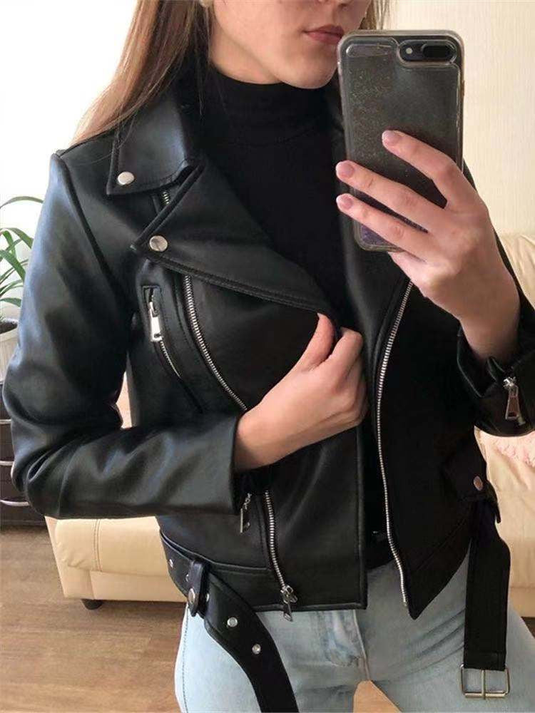 Women Biker Outerwear Jacket