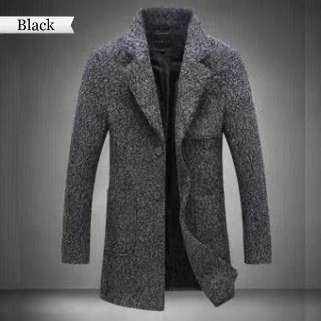 Long Woollen Overcoat For Men