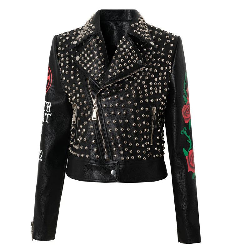 Punk Style Biker Leather Jacket