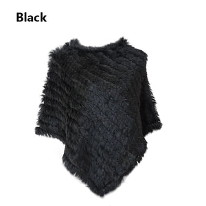 Rabbit Fur Knitted Vest Fashion Wrap Coat