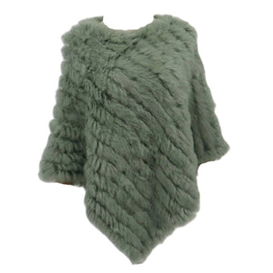 Rabbit Fur Knitted Vest Fashion Wrap Coat