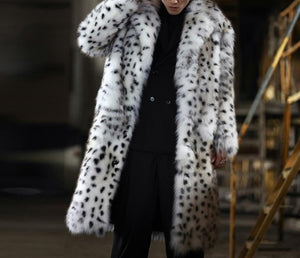 New Leopard Print Original Fur Long Coat