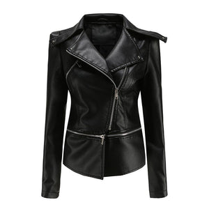 Zipper Belt Biker Female Jacket