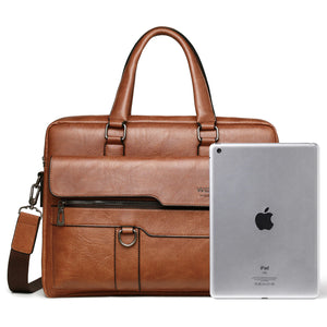 PU Leather Shoulder Laptop Bag