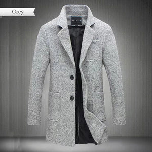 Long Woollen Overcoat For Men