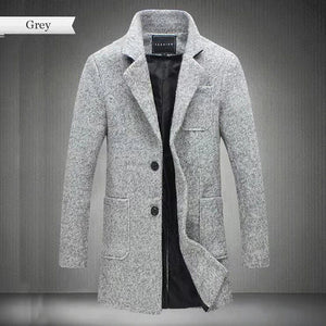 Long Woollen Overcoat For Men