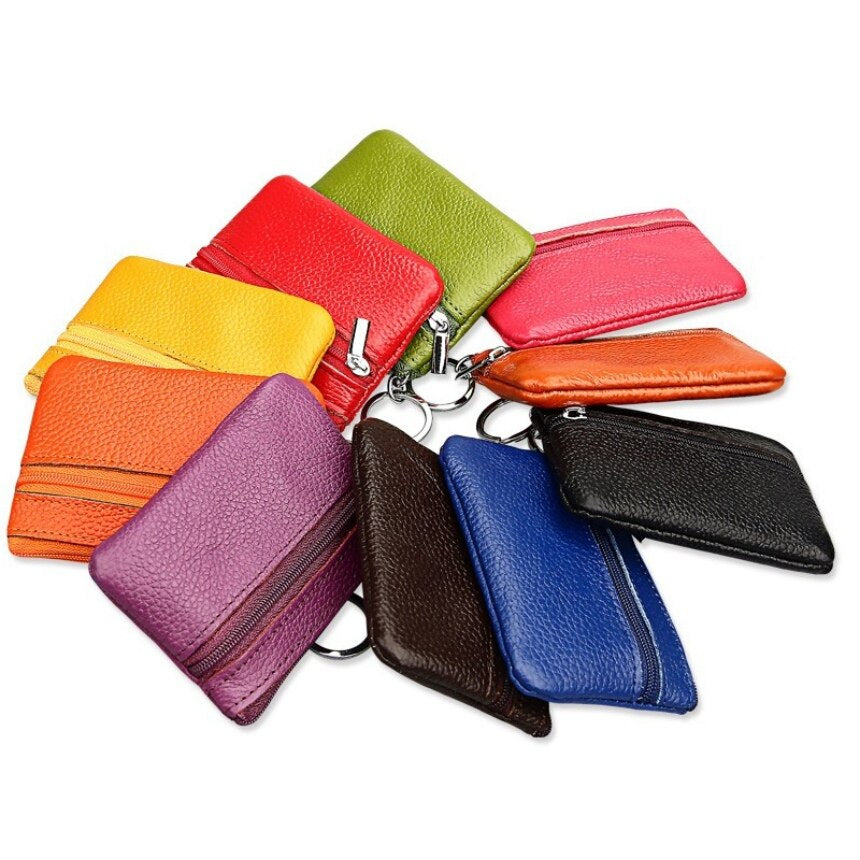 PU Leather Mini Functional Pouch Zipper