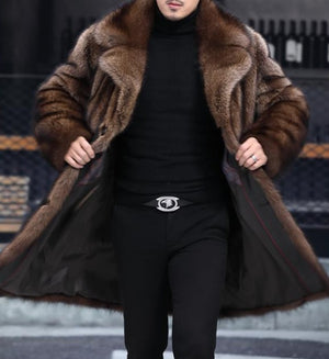 Casual Windbreaker Long Fur Coat For Winter