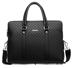 Double Layer Men Leather Business Briefcase