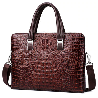 Briefcase Luxury Cowhide Leather Handbag