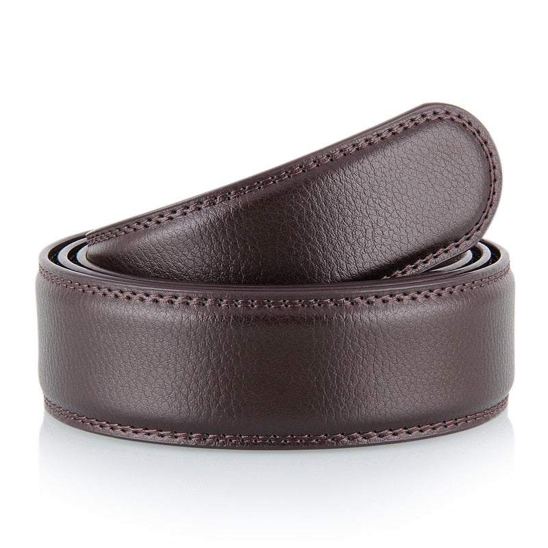 Luxury Men PU Leather No Buckle Belt