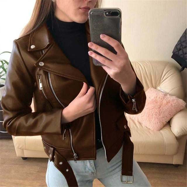 Women Biker Outerwear Jacket