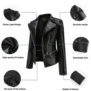 Zipper Belt Biker Female Jacket