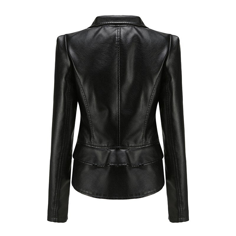 Zipper Belt Biker Female Jacket