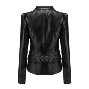 Zipper Belt Biker Female Jacket