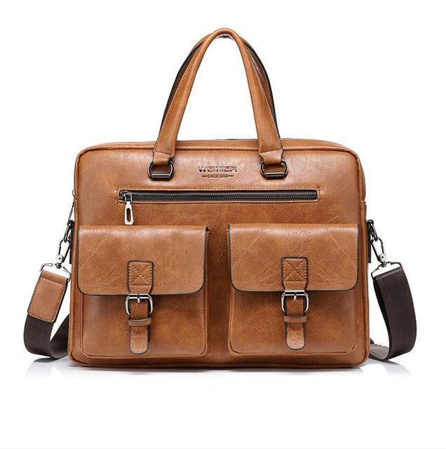 PU Leather Shoulder Laptop Bag