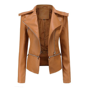 Zipper Belt Biker Female Jacket