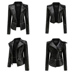 Zipper Belt Biker Female Jacket