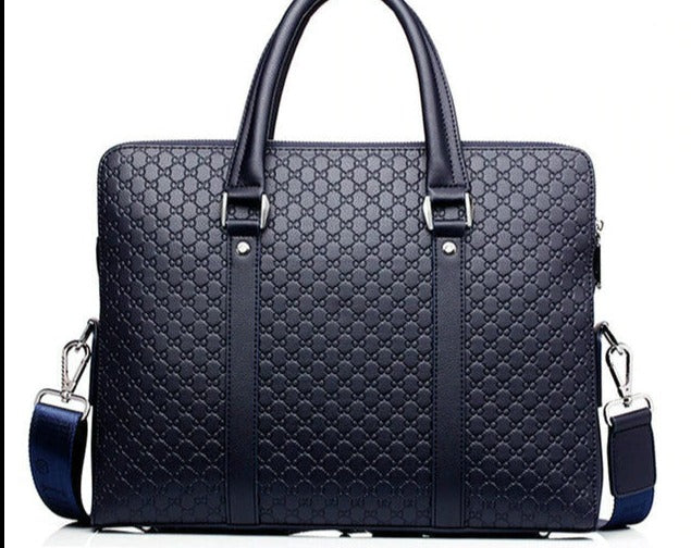 Double Layer Men Leather Business Briefcase