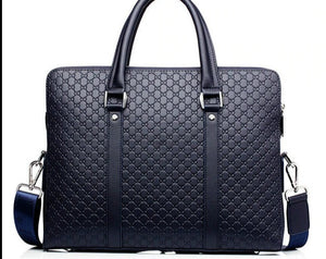 Double Layer Men Leather Business Briefcase