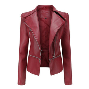 Zipper Belt Biker Female Jacket