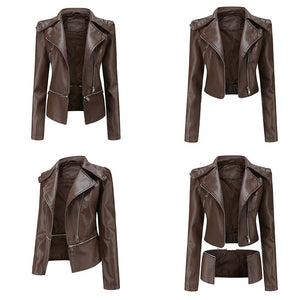 Zipper Belt Biker Female Jacket