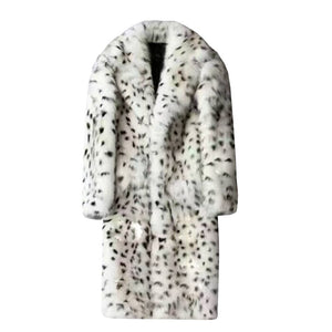 New Leopard Print Original Fur Long Coat