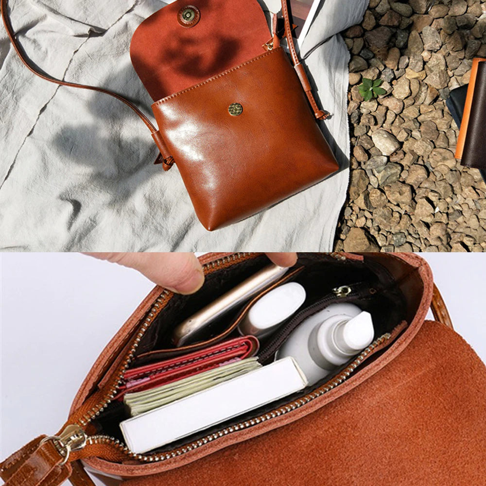 Genuine Leather Women Messenger Purse