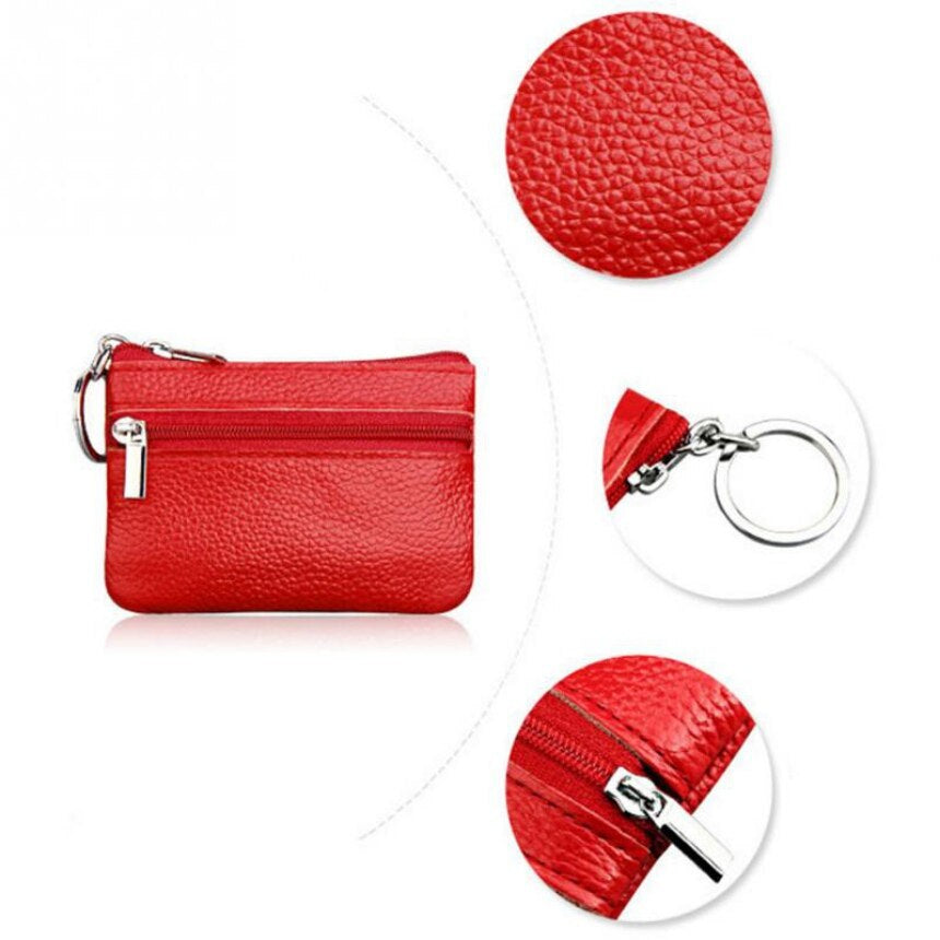 PU Leather Mini Functional Pouch Zipper