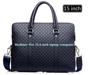 Double Layer Men Leather Business Briefcase