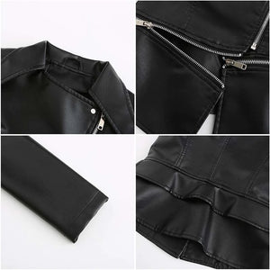 Zipper Belt Biker Female Jacket