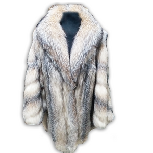 White Stripes Fur Coat