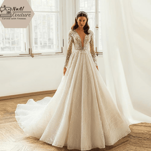 Luxury Empire Long Sleeve Wedding Dress