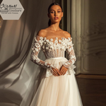 Romantic 3D Flowers Wedding Dress