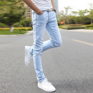 Super Elastic Straight Men Skinny Jeans