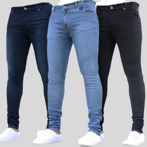 High Waist Denim Skinny Jeans for Men