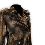 Golden Spikes Motor bike Jacket