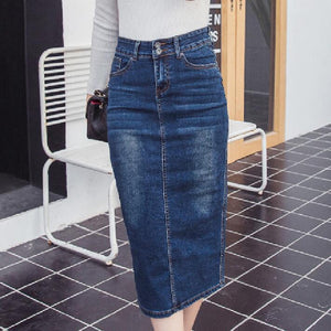 Blue Skinny Pencil Girl's Denim Skirt