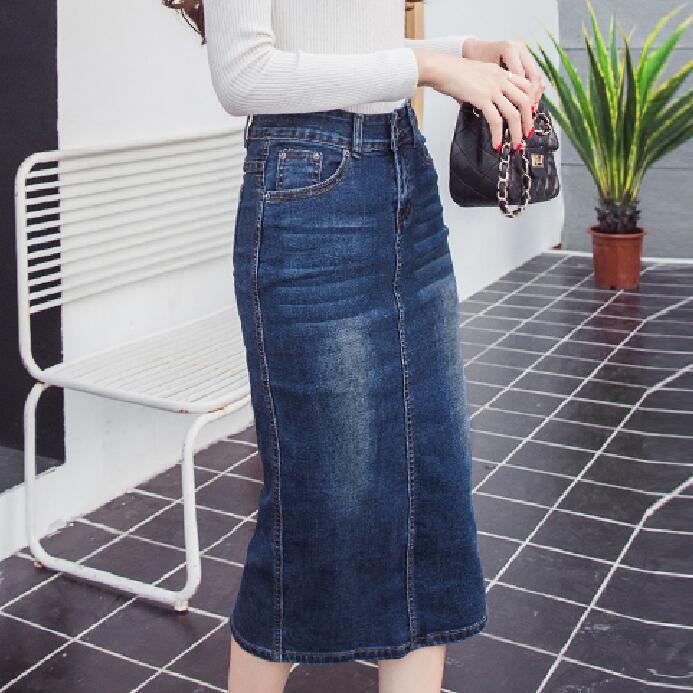 Blue Skinny Pencil Girl's Denim Skirt