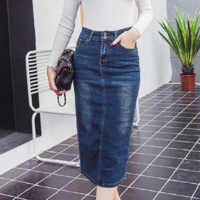 Blue Skinny Pencil Girl's Denim Skirt