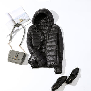 Ultra-light Thin Slim Short Hooded Jacket