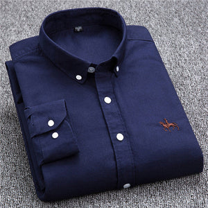 100% Cotton Oxford Casual Slim Fit Dress Shirt