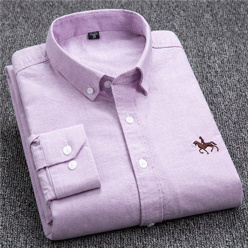 100% Cotton Oxford Casual Slim Fit Dress Shirt