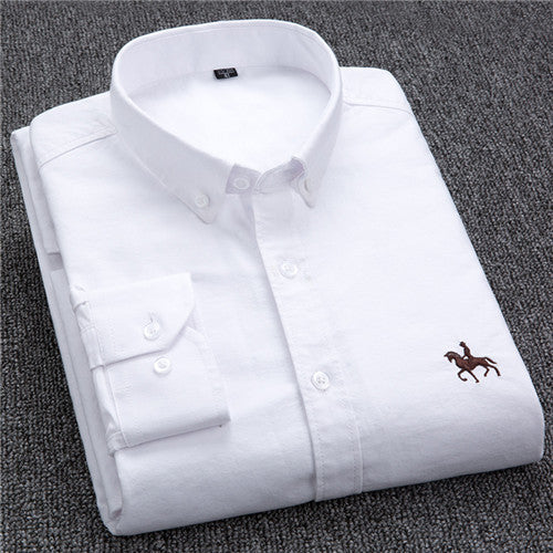 100% Cotton Oxford Casual Slim Fit Dress Shirt