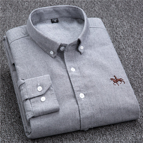 100% Cotton Oxford Casual Slim Fit Dress Shirt