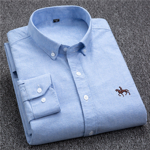 100% Cotton Oxford Casual Slim Fit Dress Shirt