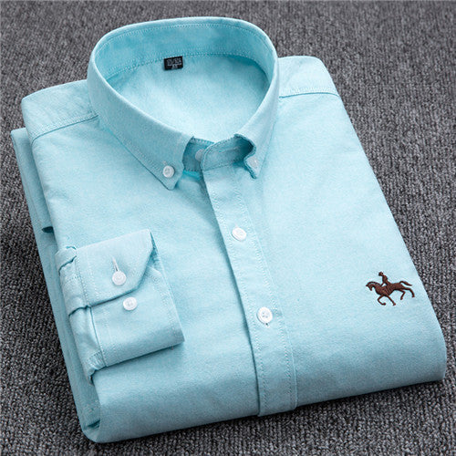 100% Cotton Oxford Casual Slim Fit Dress Shirt